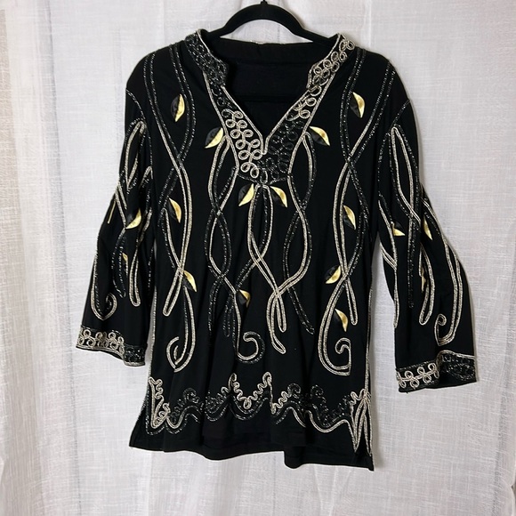 Y2K Lauren Michelle blouse,women 3D,embroidered,,whimsigoth,fairycore,retro - Picture 1 of 16